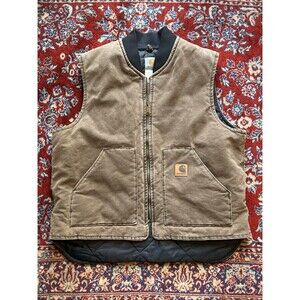 VTG CARHARTT V02 CHT - Men's Vintage Quilt Lined Canvas Vest XL